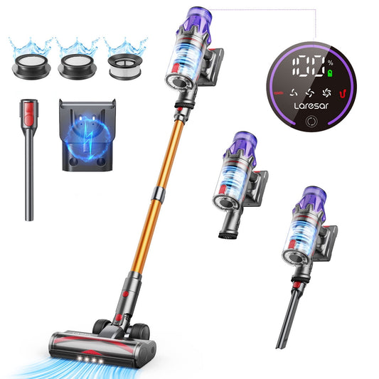 [High-End] Cordless Stick Vacuum Cleaner Lightweight for Carpet Floor Pet Hair Laresar