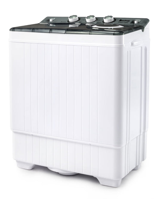 Zimtown 26lbs Portable Semi-automatic Washing Machine W/Built-in Drain Pump Grey
