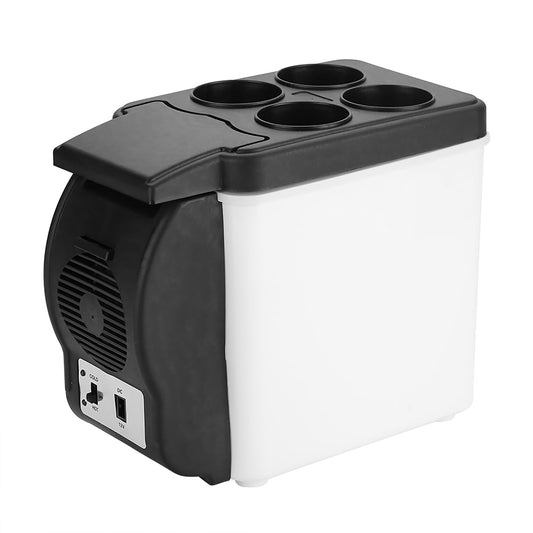 12V 6L Portable Car Refrigerator Mini Food Drinks Warmer Cooler Fridge For Car, RV, And Camping Use