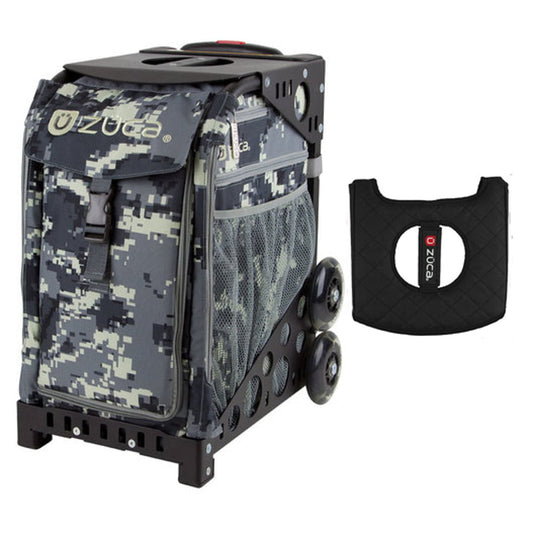 Zuca 18 Sport Bag - Anaconda with Non-Flashing Wheels and Black/Pink Seat Cover (Black Frame)