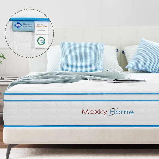 12 Inch Twin Mattress with Pillows, 4 Sizes Gel Memory Foam Mattress Bed in a Box, Twin Bed Mattress Individual Pocket Springs Motion Isolation, Medium Firm 10-Year Warranty, Twin
