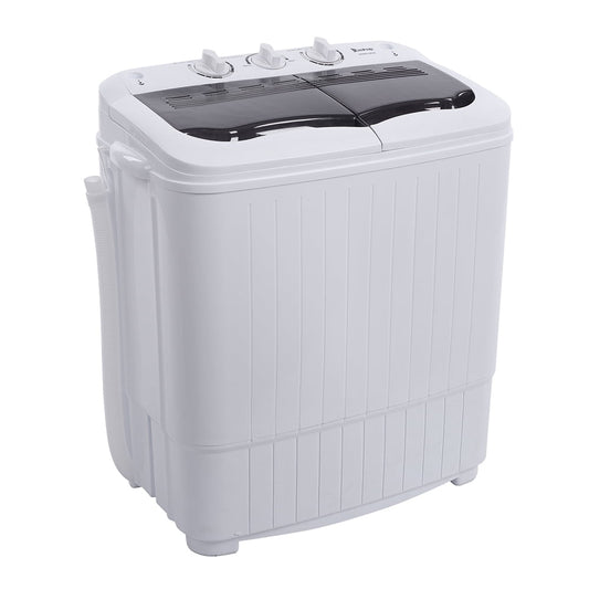 ZOKOP Portable Washing Machine, Compact Twin Tub with Built-in Drain Pump XPB35-ZK35 14.3(7.7 6.6)lbs Semi-automatic Gray Cover Washing Machine
