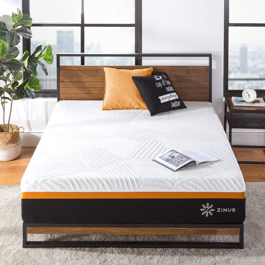 Zinus Cooling Copper ADAPTIVE 10 Hybrid Mattress Memory Foam and Pocket Spring, Adult, Queen
